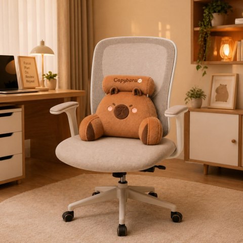Oparcie Fotel Podparcie Pod Plecy Na Fotel Łóżko Kapibara Brązowy 60 x40 cm LEAN Toys
