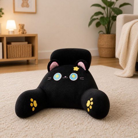 Oparcie Fotel Podparcie Pod Plecy Na Fotel Łóżko Kot Czarny 60 x40 cm LEAN Toys