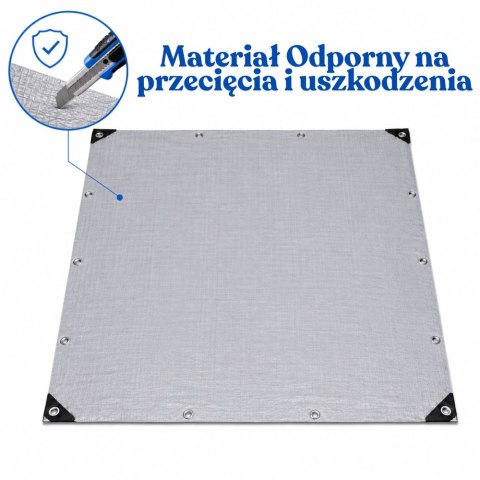 Plandeka Wodoodporna Folia Zbrojona Ochronna Przeciwdeszczowa 300 x 400 cm LEAN
