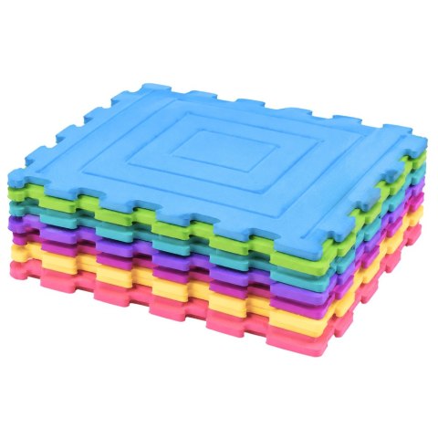 Sensoryczne Puzzle Silikonowe Mata Ścieżka Sensoryczna Kolorowe 25 cm 12el. LEAN Toys