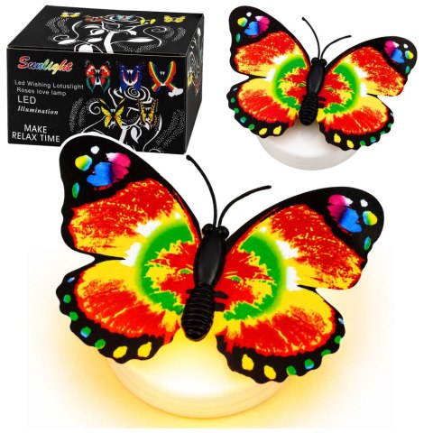 Świecący Motylek LED Dekoracja Do Przyklejenia Samoprzylepny 6x5 cm LEAN