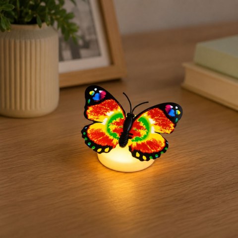 Świecący Motylek LED Dekoracja Do Przyklejenia Samoprzylepny 6x5 cm LEAN