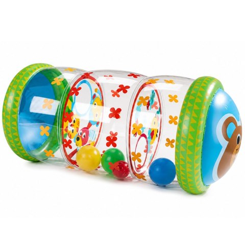 Dmuchany Walec Wałek Z Piłkami Do Raczkowania Dla Malucha Miś 51 x22 cm LEAN Toys