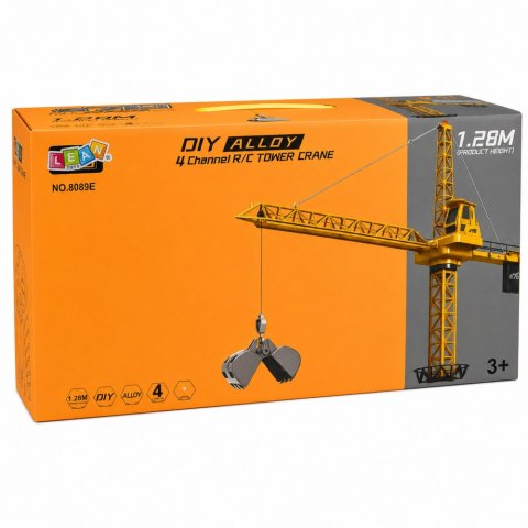 Dźwig Żuraw Budowlany Zdalnie Sterowany RC Przewodowy Obrót 360° 71 cm LEAN Toys
