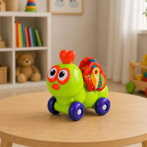 Interaktywna Zabawka Autko Pszczółka Sensoryczna Dla Malucha Zielona LEAN TOYS