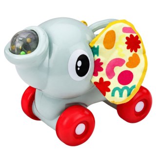 Interaktywna Zabawka Sensoryczna Autko Słonik Dla Malucha Szary LEAN TOYS