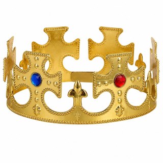 Króla Korona Regulowana Do Przebrania Króla Królowej Złota 17-20 cm LEAN TOYS