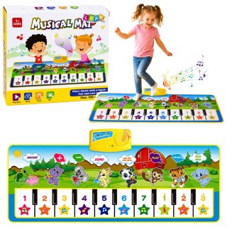 Mata Muzyczna Edukacyjna Pianinko Zwierzątka Dźwięki Instrumentów 100x36 cm LEAN Toys