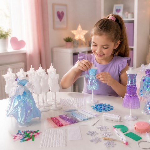 Zestaw Do Szycia Sukienek Dla Lalek Mała Projektantka Mody DIY 143 el. LEAN Toys