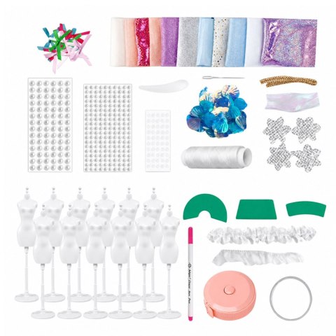 Zestaw Do Szycia Sukienek Dla Lalek Mała Projektantka Mody DIY 143 el. LEAN Toys