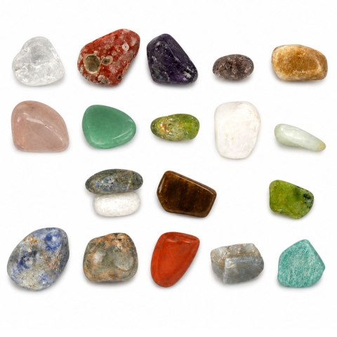 Zestaw Minerały Półszlachetne Kamienie Kolekcjonerskie Edukacyjne 20 szt. LEAN TOYS