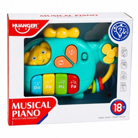 Helikopter Muzyczny Pianinko Edukacyjne Dla Malucha Melodie Dźwięki LEAN Toys