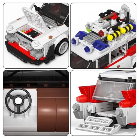 Klocki Konstrukcyjne Auto Samochód Widmo Ghost Bus Biały 631 el. LEAN Toys