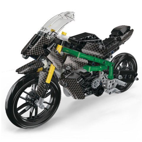 Klocki Konstrukcyjne Motocykl Wyścigowy Sportowy Czarny 656 el. LEAN Toys
