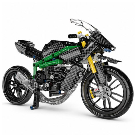 Klocki Konstrukcyjne Motocykl Wyścigowy Sportowy Czarny 656 el. LEAN Toys