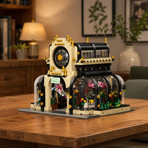 Klocki Konstrukcyjne Ogród Botaniczny Oranżeria Światło LED 2147 el. LEAN Toys