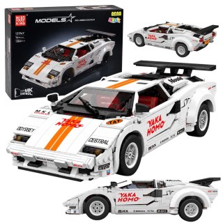 Klocki Konstrukcyjne Samochód Sportowy Zdalnie Sterowany RC Biały 1384 el. LEAN Toys