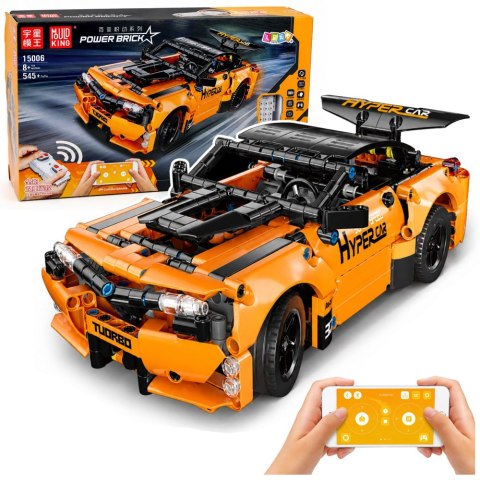 Klocki Konstrukcyjne Samochód Zdalnie Sterowany RC Pomarańczowy 545 el. LEAN Toys