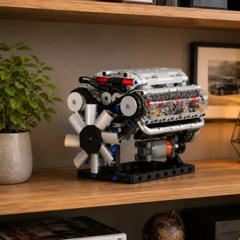 Klocki Konstrukcyjne Silnik V8 Model Mechaniczny Ruchome Tłoki 552 el. LEAN Toys