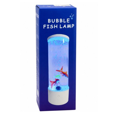 Lampka Nocna Ozdobna LED RGB Akwarium Z Rybkami 16 Kolorów USB Biała LEAN