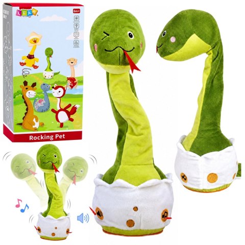 Pluszowy Tańczący Wąż Maskotka Interaktywna Muzyczna Dźwięki Zielony LEAN Toys
