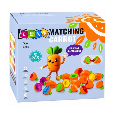 Sorter Edukacyjny Marchewki Dopasowywanie Kształtów Kolorów 12 szt. LEAN Toys