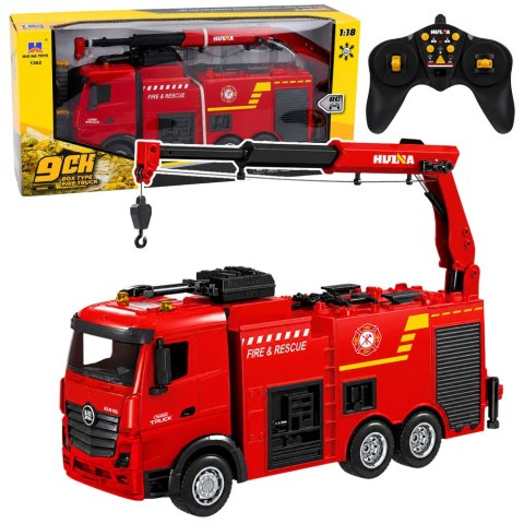 Wóz Strażacki z Dźwigiem i Armatką Wodną Zdalnie Sterowany RC Huina 1:18 BestToys