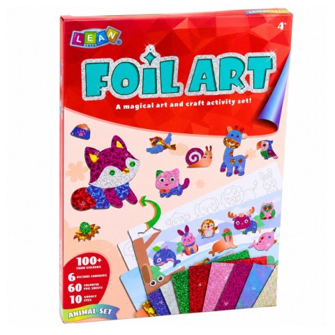 Zestaw Kreatywny Plastyczny Foil Art DIY Wyklejanie Błyszczącą Folią LEAN Toys