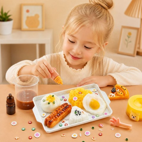 Zestaw Kreatywny Plastyczny Tworzenie Squish Ozdobne Jedzenie Śniadanie DIY LEAN Toys