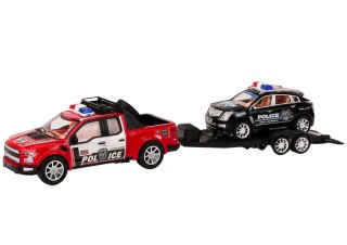 Auto Pickup Policyjne Z Lawetą Naczepą Auto Terenowe Zestaw Policja LEAN Toys