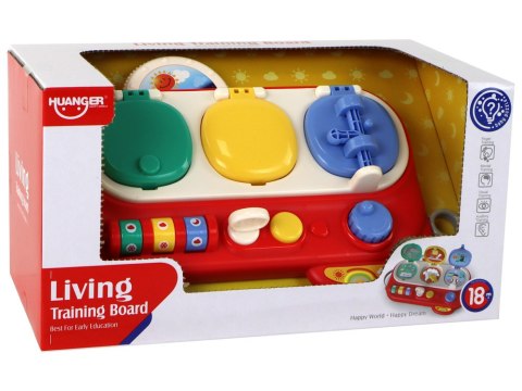 Tablica Edukacyjna Dla Małych Odkrywców Kreatywna Sensoryczna Czerwona LEAN Toys