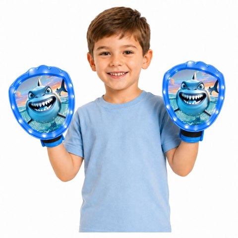 Gra Zręcznościowa Do Rzucania Łapania Paletki Piłeczki Świecące LED Rekin LEAN Toys