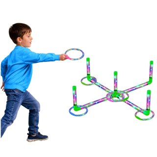 Gra Zręcznościowa Ringo Rzut do Celu Dla Dzieci LED Świecące Obręcze Słupki LEAN Toys