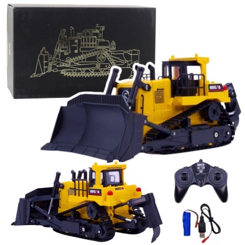 Spychacz Buldożer Koparka Huina Metalowy Model Budowlany 1:50 HUINA
