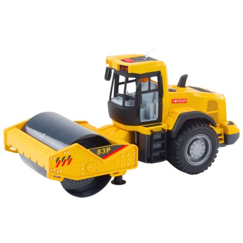 Walec Budowlany Drogowy Skrętny Walec Światła Dźwięki Żółty LEAN Toys