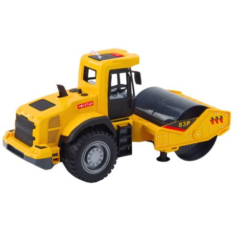 Walec Budowlany Drogowy Skrętny Walec Światła Dźwięki Żółty LEAN Toys