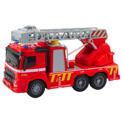 Wóz Strażacki Straż Pożarna Drabina Światła Dźwięki Rozpylanie Wody 1:16 LEAN Toys