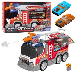 Wóz Strażacki Straż Pożarna Napęd Ruchome Elementy Światła Dźwięki LEAN Toys